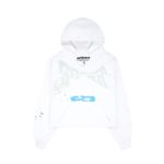 Sp5der Cropped Hoodie White