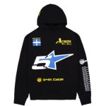 Sp5der Pit Crew Oversized Hoodie Black