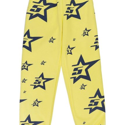 Sp5der Logo Print Sweatpants ‘Yellow’