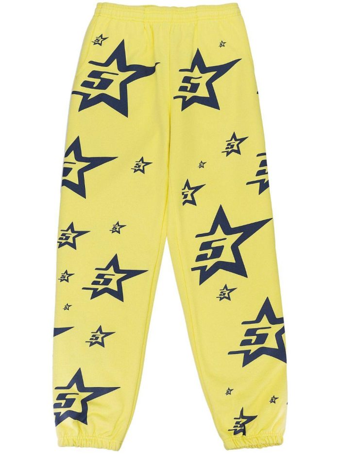 Sp5der Logo Print Sweatpants ‘Yellow’